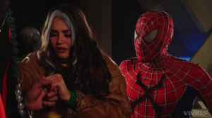 Hot slut covered in jizz after loud Marvel role play