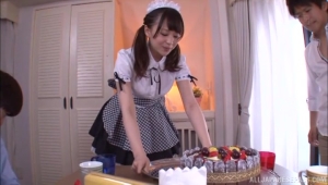 Hardcore fucking with hot ass Japanese maid Kimiki Sayaka in HD