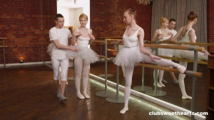 Alluring ballerinas gets the dick they want in flawless threesome kinks on the dance floor
