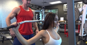 Passionate fucking in the gym with natural tits model Ariana Marie