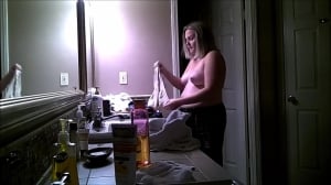 BBW Changing in the Bathroom