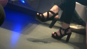 Hot Brunette In High Heels Sandals