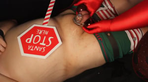 Santas Helper Gets Spanked And Ballbusted
