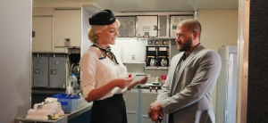 Stewardess craves cock and does everything to obtain what she need