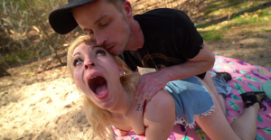Blondie gets her dose in the pussy while in nature
