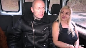 Valentina Gi enjoys while getting pleasured in the back of a car