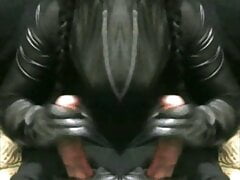 smoking wife jerking cum off two of me in leather gloves