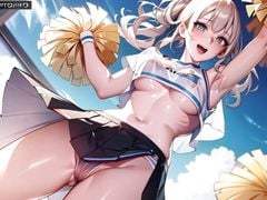 Hot Anime Cheerleader Motivating You Transparent Cloth (with pussy masturbation ASMR sound!)