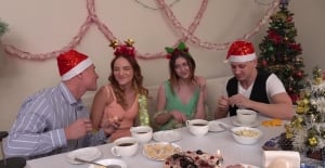 Christmas celebration turns into wild group sex with Pimpal and Olivia