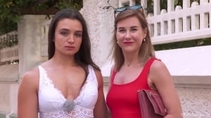 Hot chicks Lauren Walker and Madison McQueen picked by 2 strangers