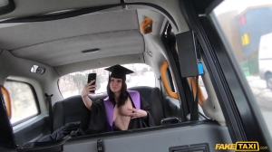 Freshly graduate and she wants to fuck with the cab driver because she has no money on her