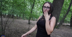 HD POV video of brunette Anna being fucked in the forest